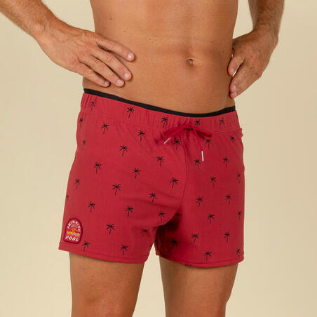 Short De Bain Natation Homme -  Swimshort 100 Court - Cali Rouge Noir