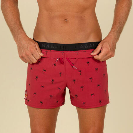 Short De Bain Natation Homme -  Swimshort 100 Court - Cali Rouge Noir