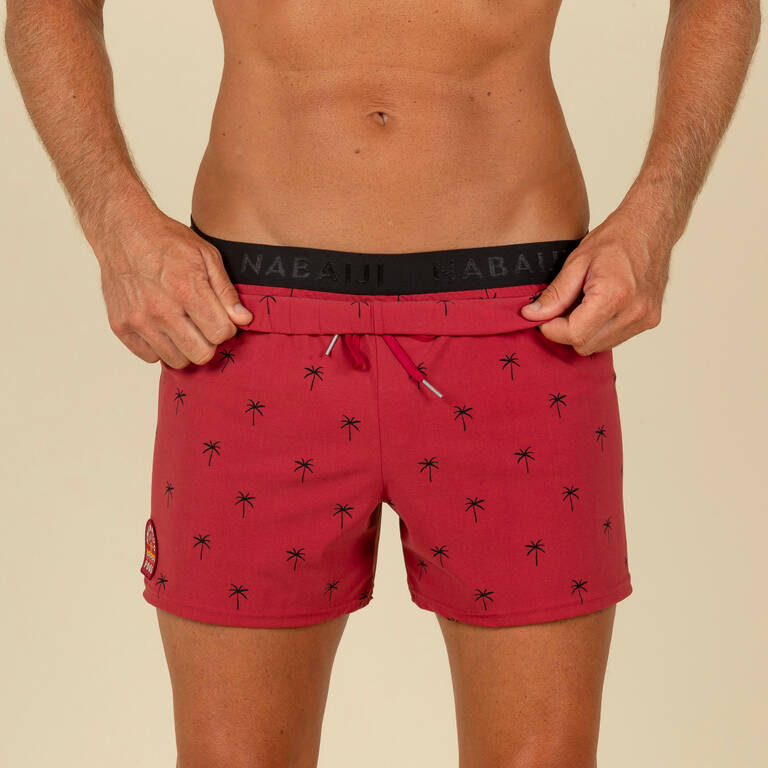 Men’s swimming shorts - Swimshort 100 Short - Cali Red Black