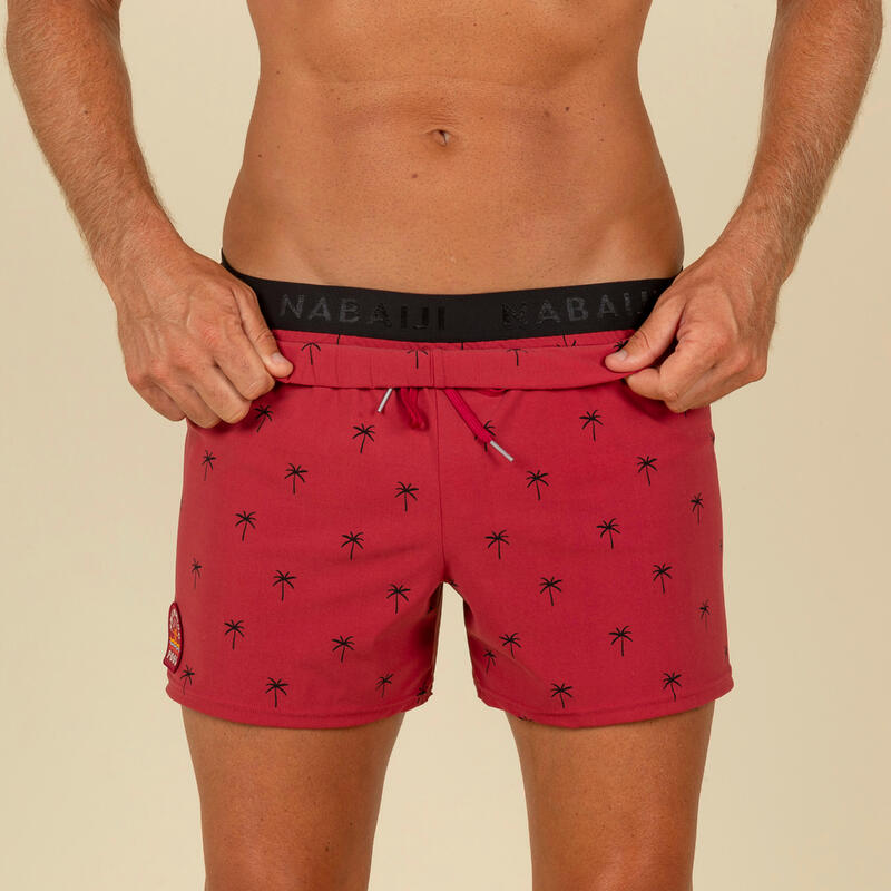 Korte zwemshort voor heren Swimshort 100 Cali rood/zwart