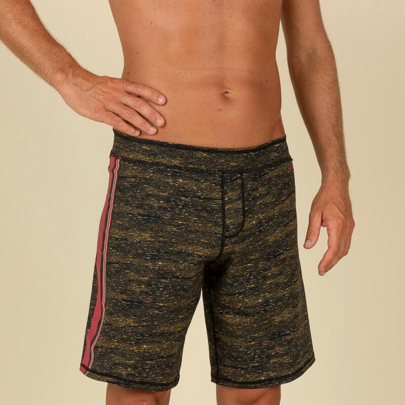 Short De Bain Natation Homme - Swimshort 100 Long - Jers Noir Rouge