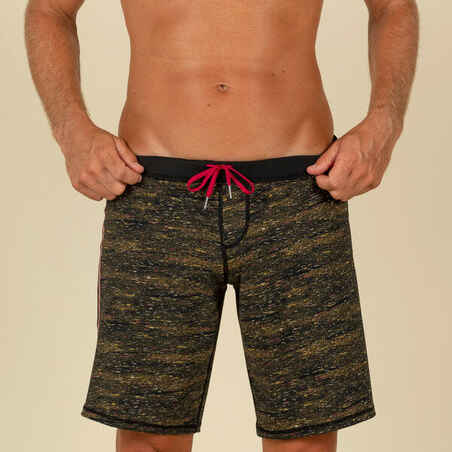 Men’s swim shorts - Swimshort 100 Long - Jers Black Red