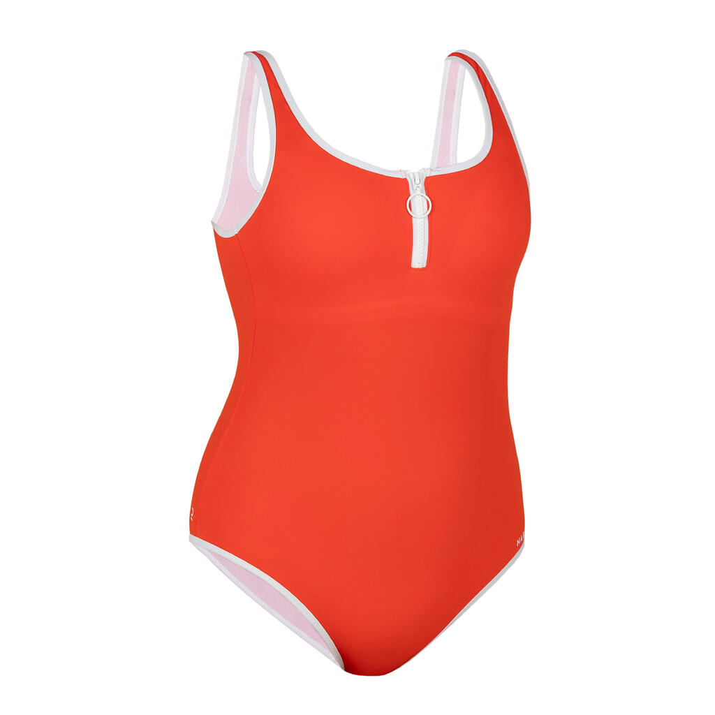 Women's 1-piece swimsuit Heva Joy Zip Khaki