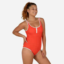 Women's 1-piece swimsuit Heva Joy Zip Red