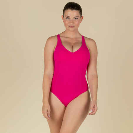 Women’s swimming 1-piece swimsuit Pearl Rose Fuchsia