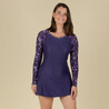 Women sleeved one-piece swimsuit Una Purple