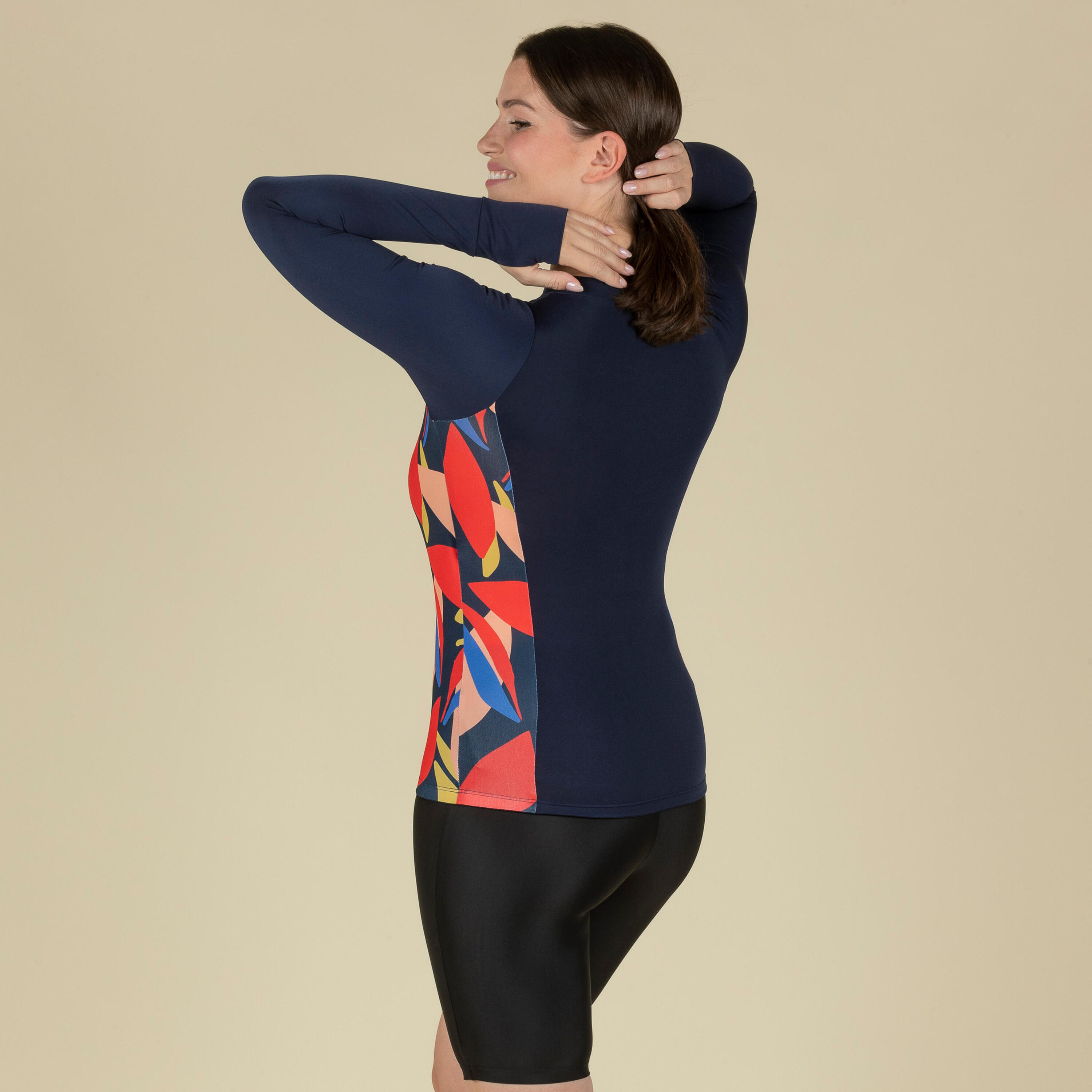 Women’s swimming top Una Pyva navy 6/19