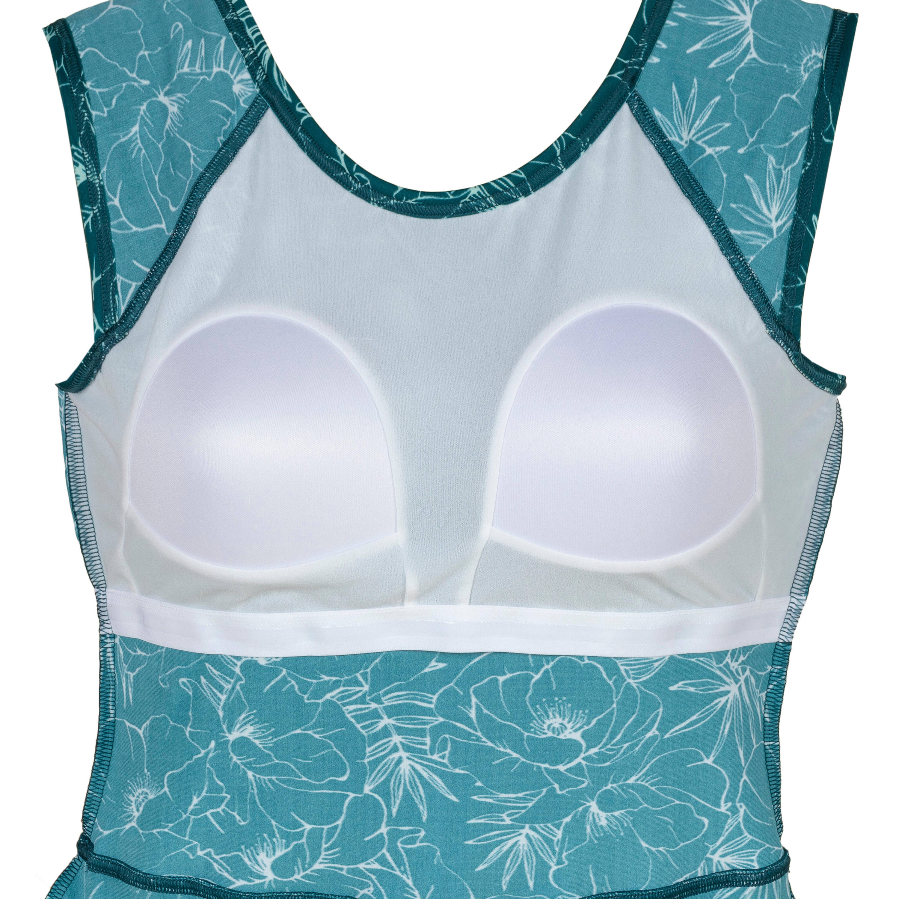 Women swimming one-piece swimsuit Una Petrol Blue -  4
