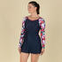 Women swimming one-piece swimsuit Una Blue Printed