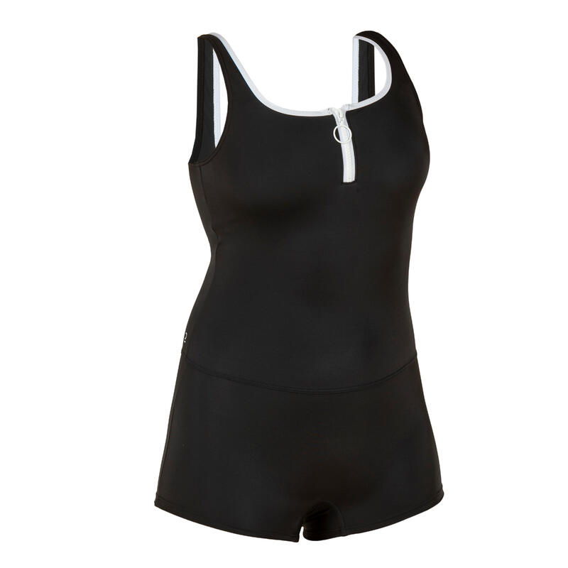 Costum de baie întreg înot shorty Heva cu fermoar Negru Damă