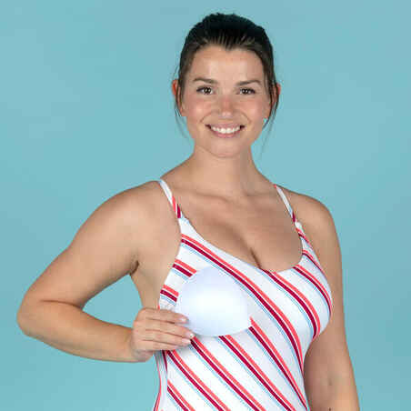 Women's 1-piece swimsuit Lila - line red
