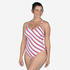 Women One-Piece Swimsuit Lila Line Red