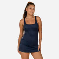 Women's Heva 1-piece swimsuit with skirt navy stripes