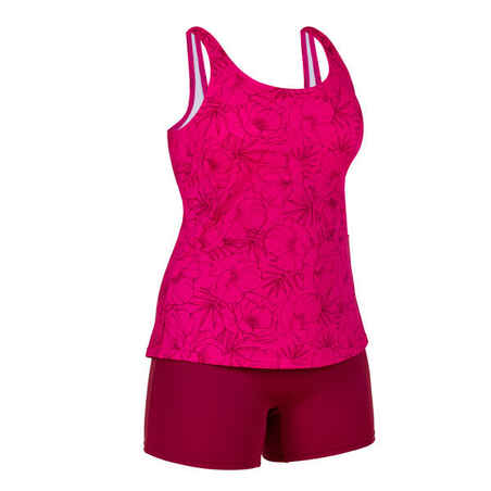 Women's swimsuit 1-piece shorty Tankini Heva Piva fushia - Decathlon