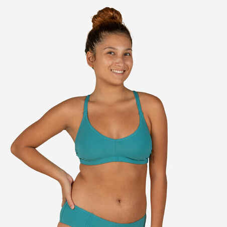 Top de bikini de natación para mujer Nabaiji Lila azul