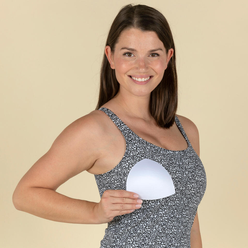 Maillot de bain 1 pièce tankini shorty natation Femme - Heva bleu