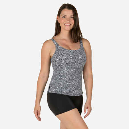 Traje de baño de natación tipo short tankini negro para mujer Heva Leo