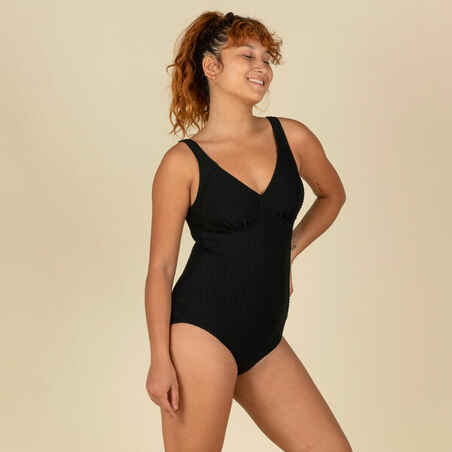 Bañador Mujer natación moldeador negro. Disponible en talla grande