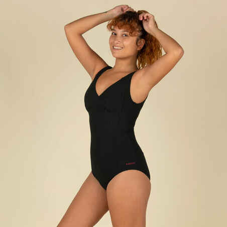 Women's 1-piece Swimsuit Embossed Kaipearl New Black