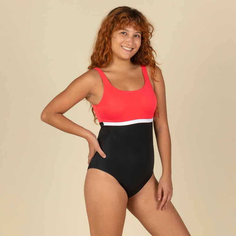 Bañador Mujer natación negro naranja