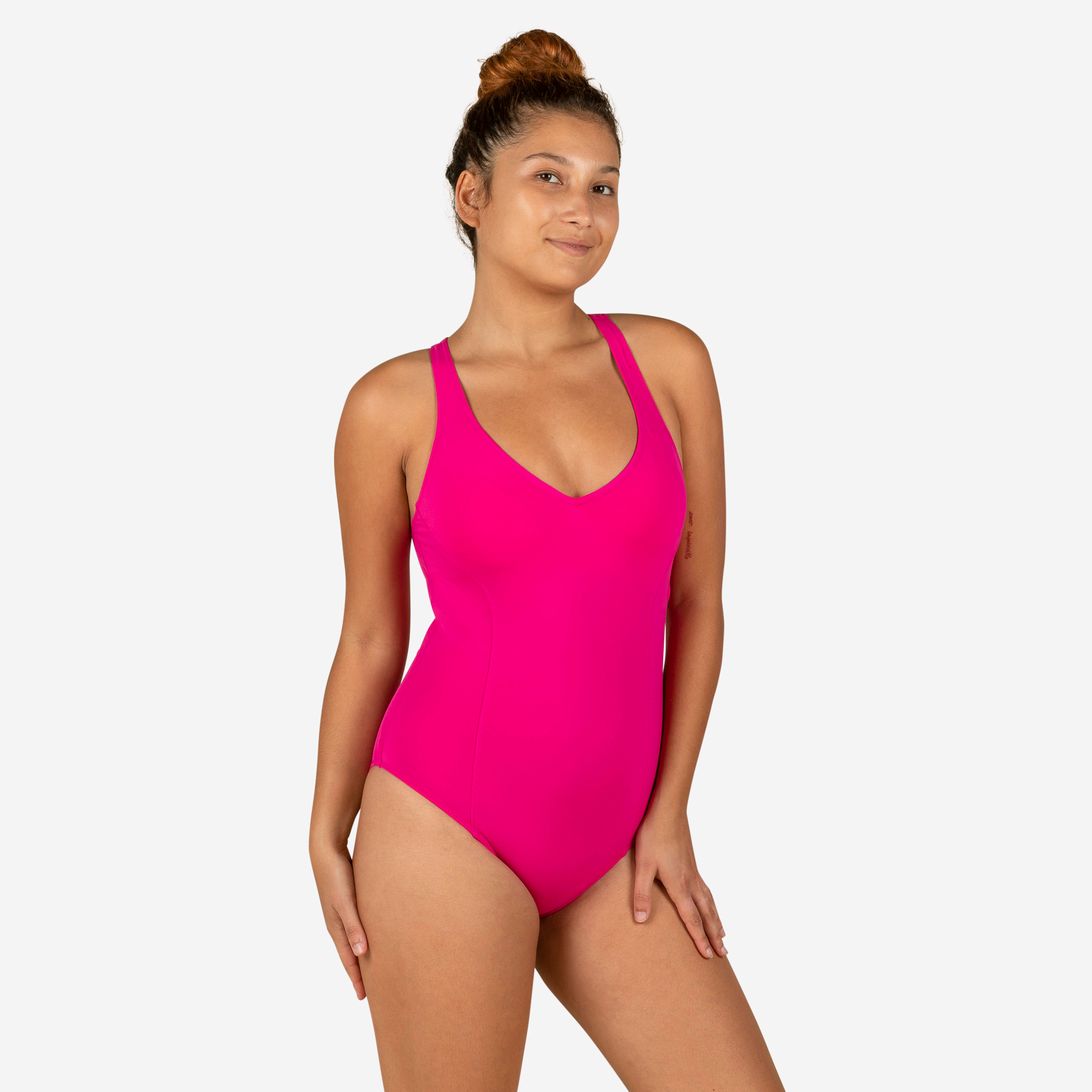 Maillot de Bain 1 Pièce de Natation Femme Pearl Rose Fushia