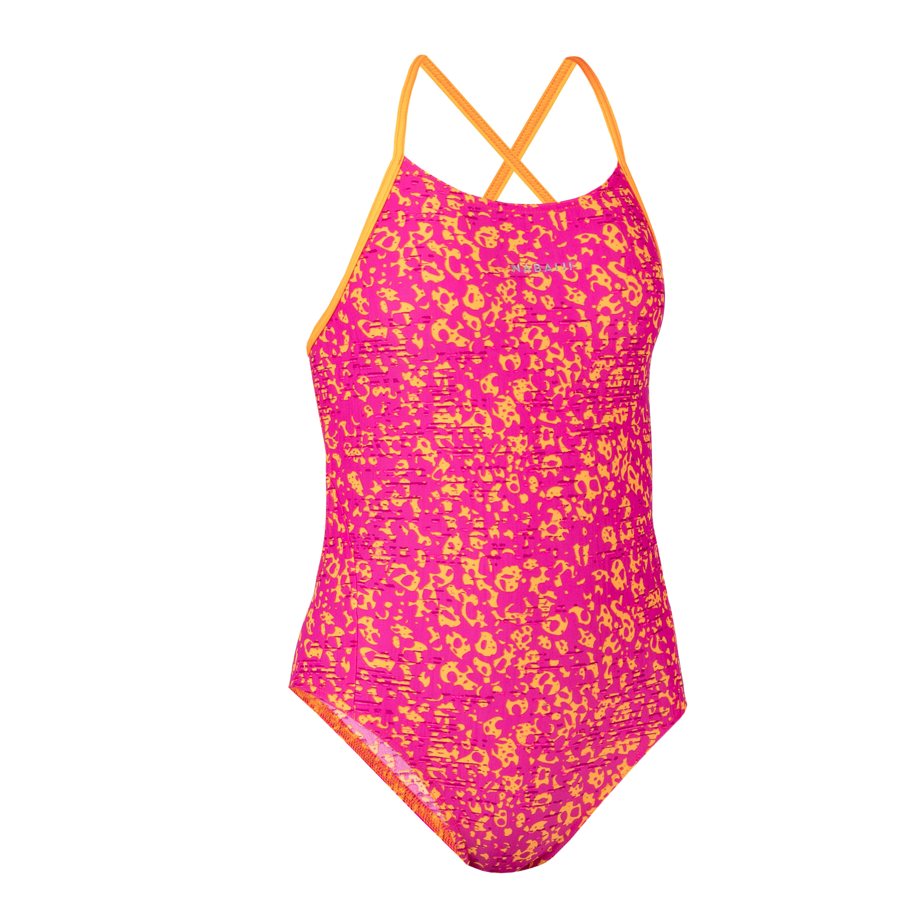 Girl's One-Piece Swimsuit Lexa Celo pink orange 4/4