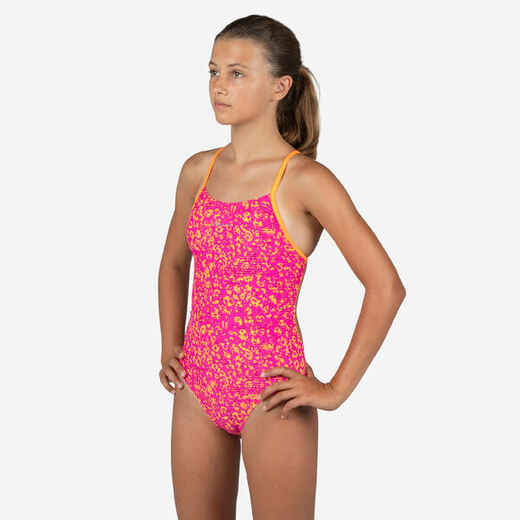 
      Jednodijelni kupaći kostim Lexa Celo za djevojčice ružičasto-narančasti
  