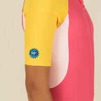 Girls’ swimming shorty suit 100 - pink