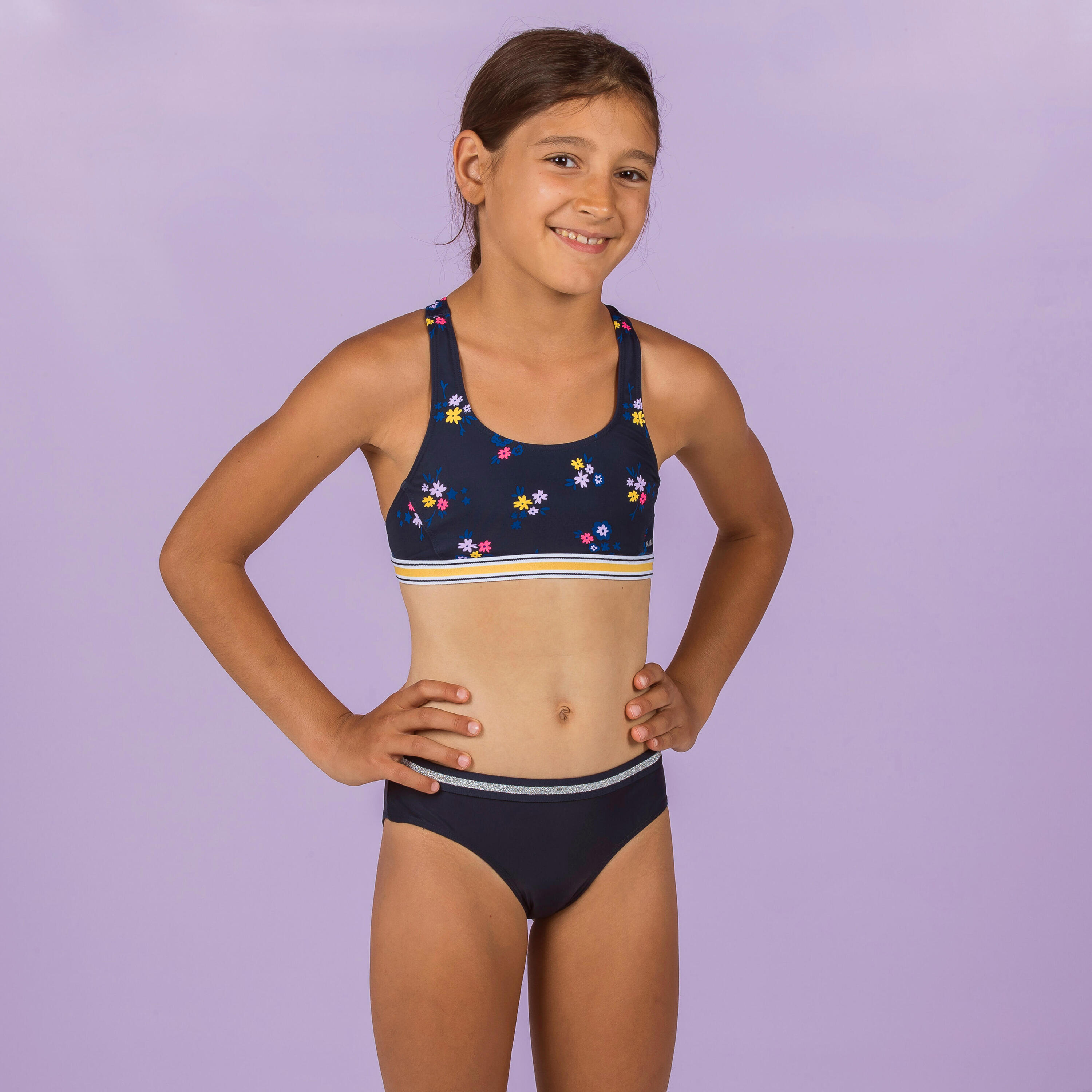 Haut de maillot de bain de natation vega lily marine 4/8