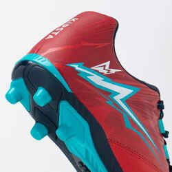 Kids' Moulded Dry Pitch Rugby Boots R500 - Red