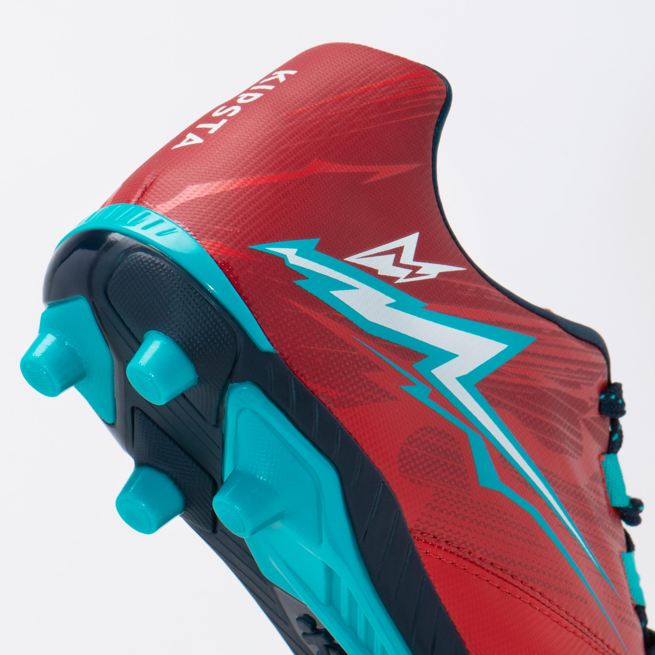 Kids' Moulded Dry Pitch Rugby Boots R500 - Red 6/7