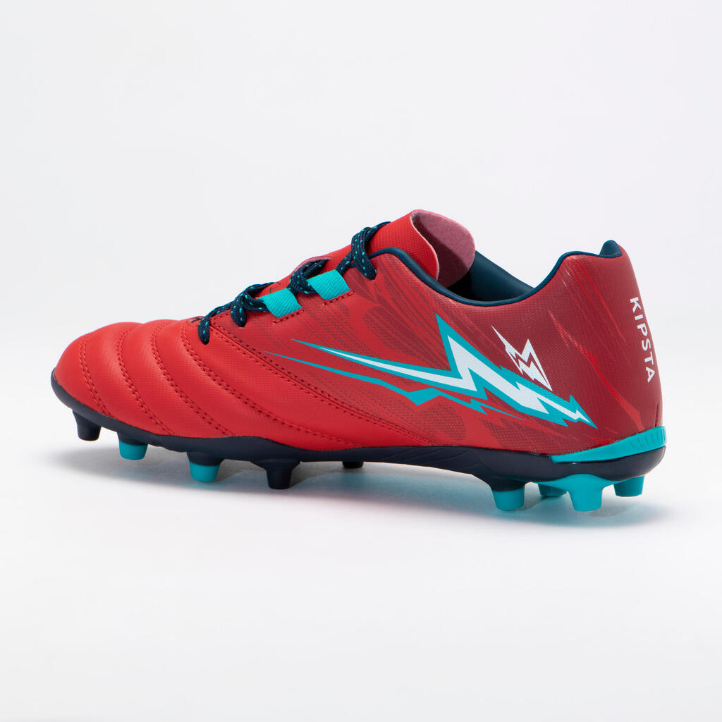 Kids' Moulded Dry Pitch Rugby Boots R500 - Red