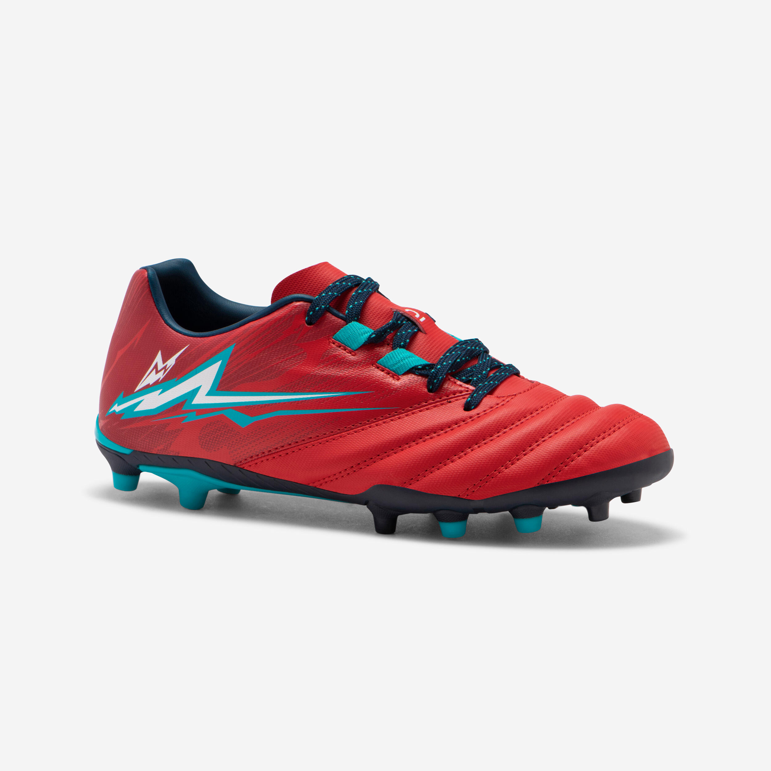Kids Moulded Dry Pitch Rugby Boots R500 Red Decathlon