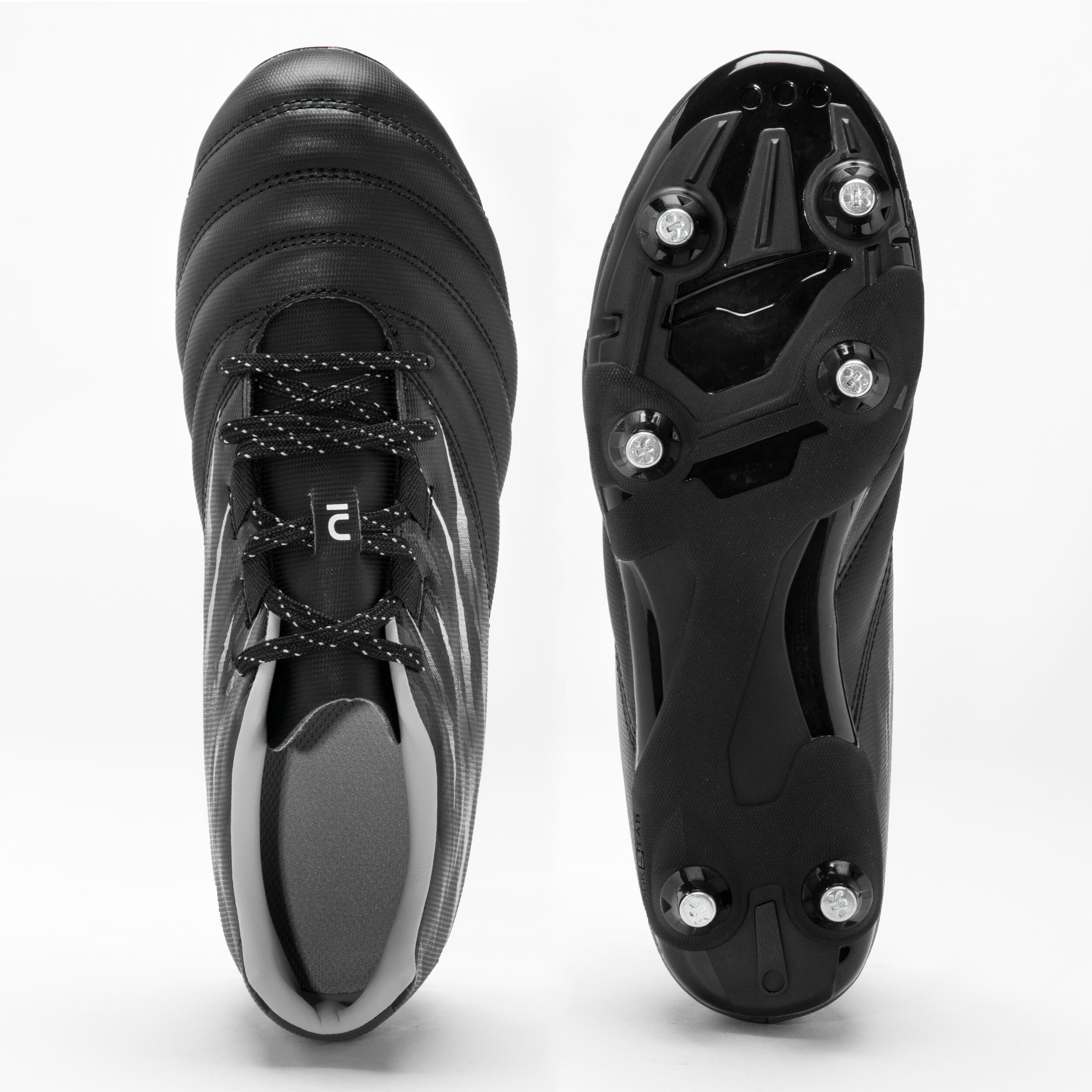 Tacchetti da rugby avvitati da bambino - SKILL R500 JUNIOR SG Black Motif