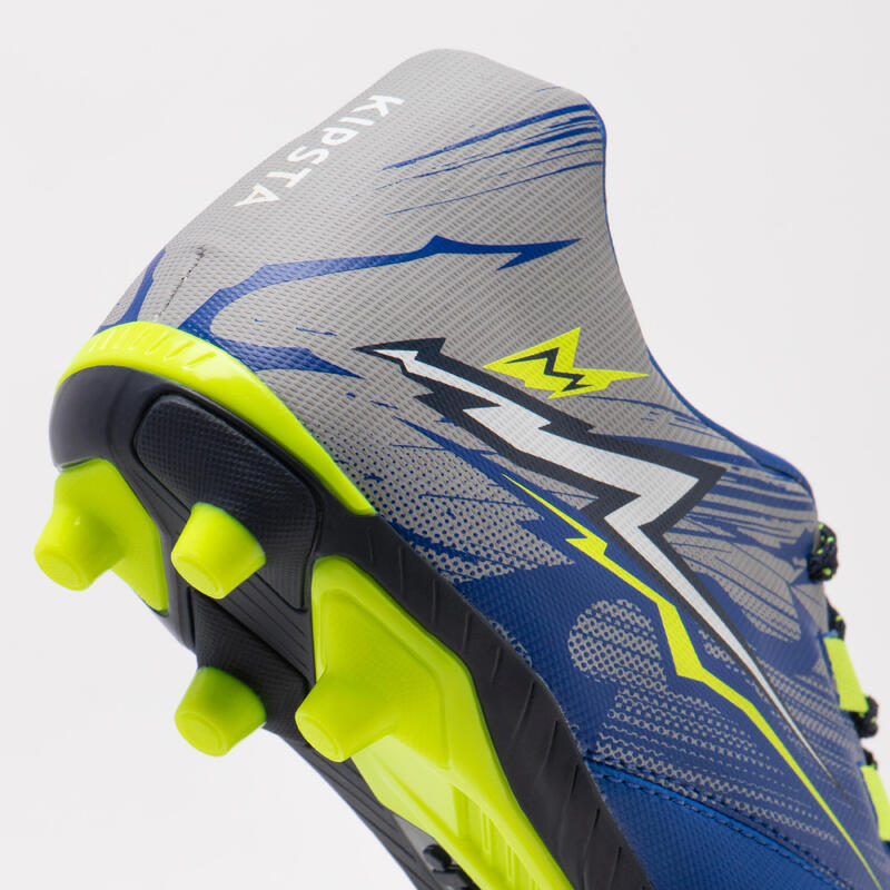 Kids' Moulded Dry Pitch Rugby Boots R500 Indigo Blue OFFLOAD Decathlon