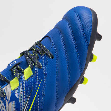 Kids' Moulded Dry Pitch Rugby Boots R500 - Indigo Blue