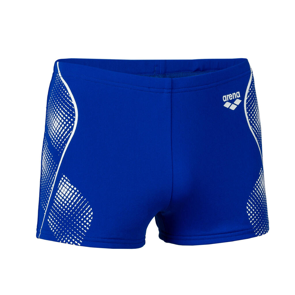 Badehose Boxer Jungen Arena - Neon blau/weiss 