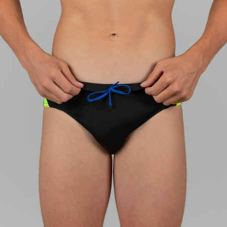 Boys' swimming briefs 900 yoke grad green