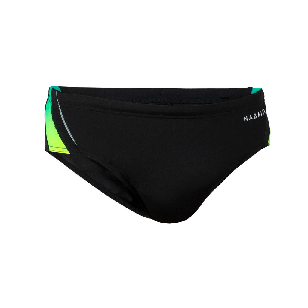 MAILLOT DE BAIN SLIP NATATION GARCON  900 YOKE GRAD VERT