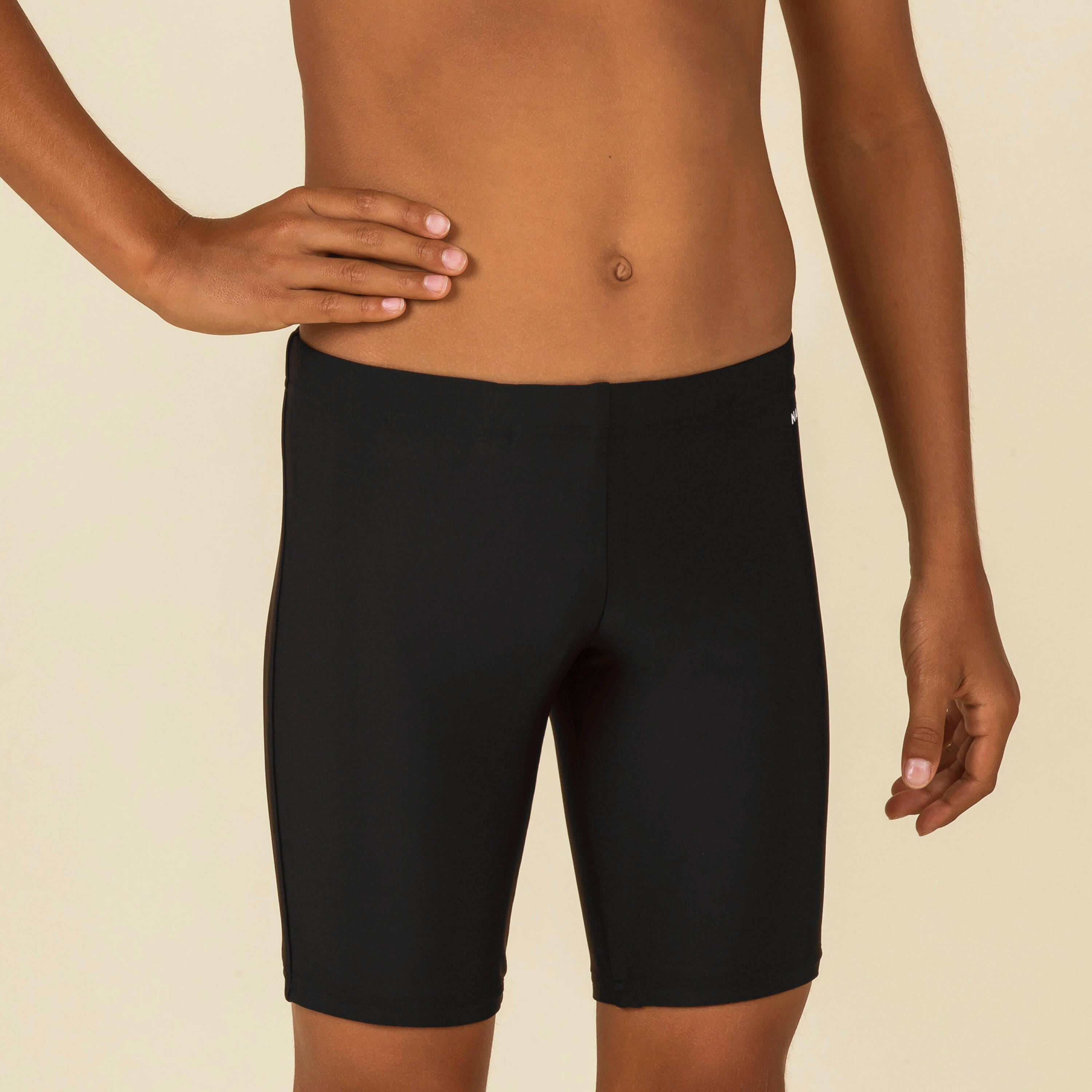Boy's Swimming Swimsuit Jammer 100 Basic Comfortable & Durable Black -  3