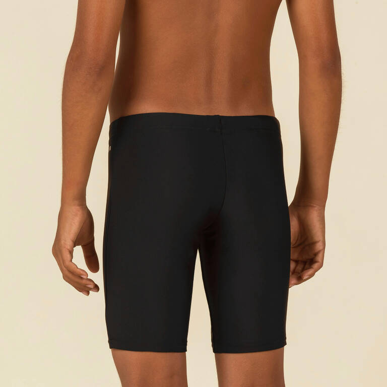 Boy's swimming swimsuit jammer 100 basic - black