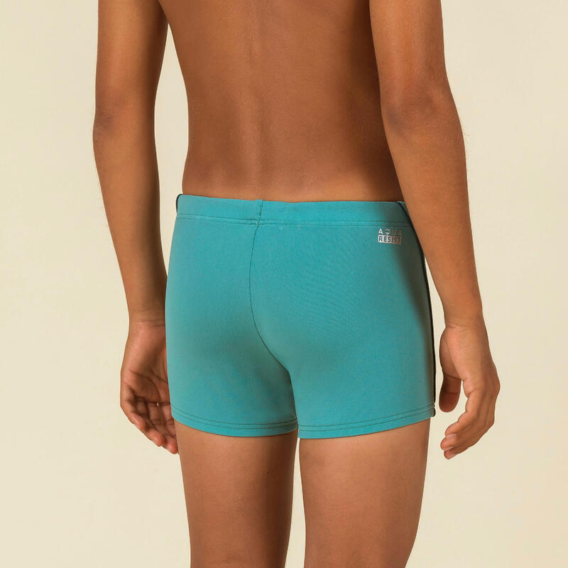 Calções de banho Natação Boxers 100 Plus Menino Turquesa