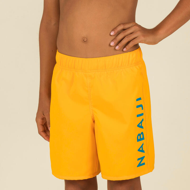 Calções de banho Natação - Swimshort 100 Basic - Menino Laranja