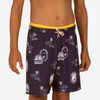 Boy's Swim Shorts - 100 Long - Pool Navy Blue / Ochre