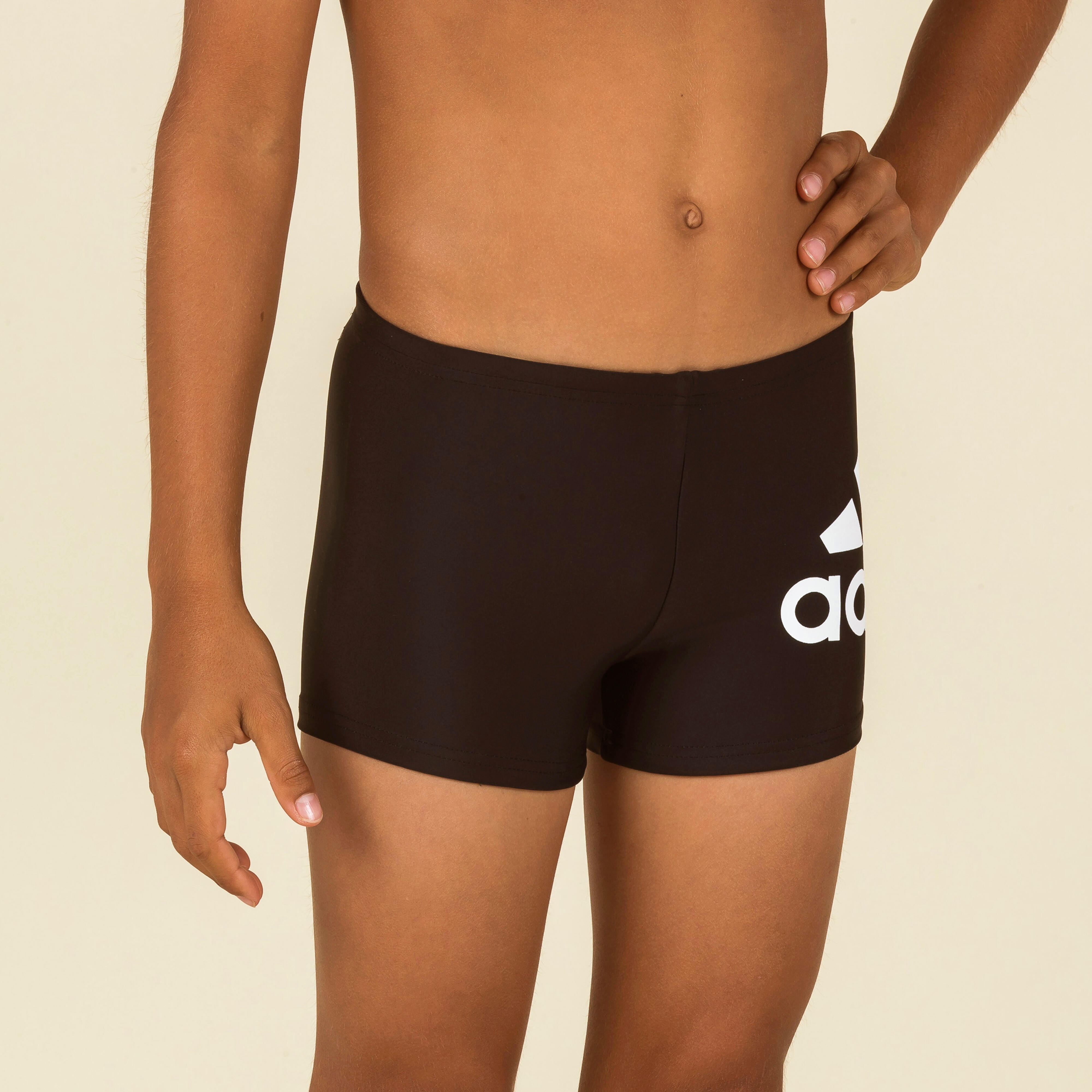 ADIDAS Costume da bagno boxer per bambini LOGO nero bianco