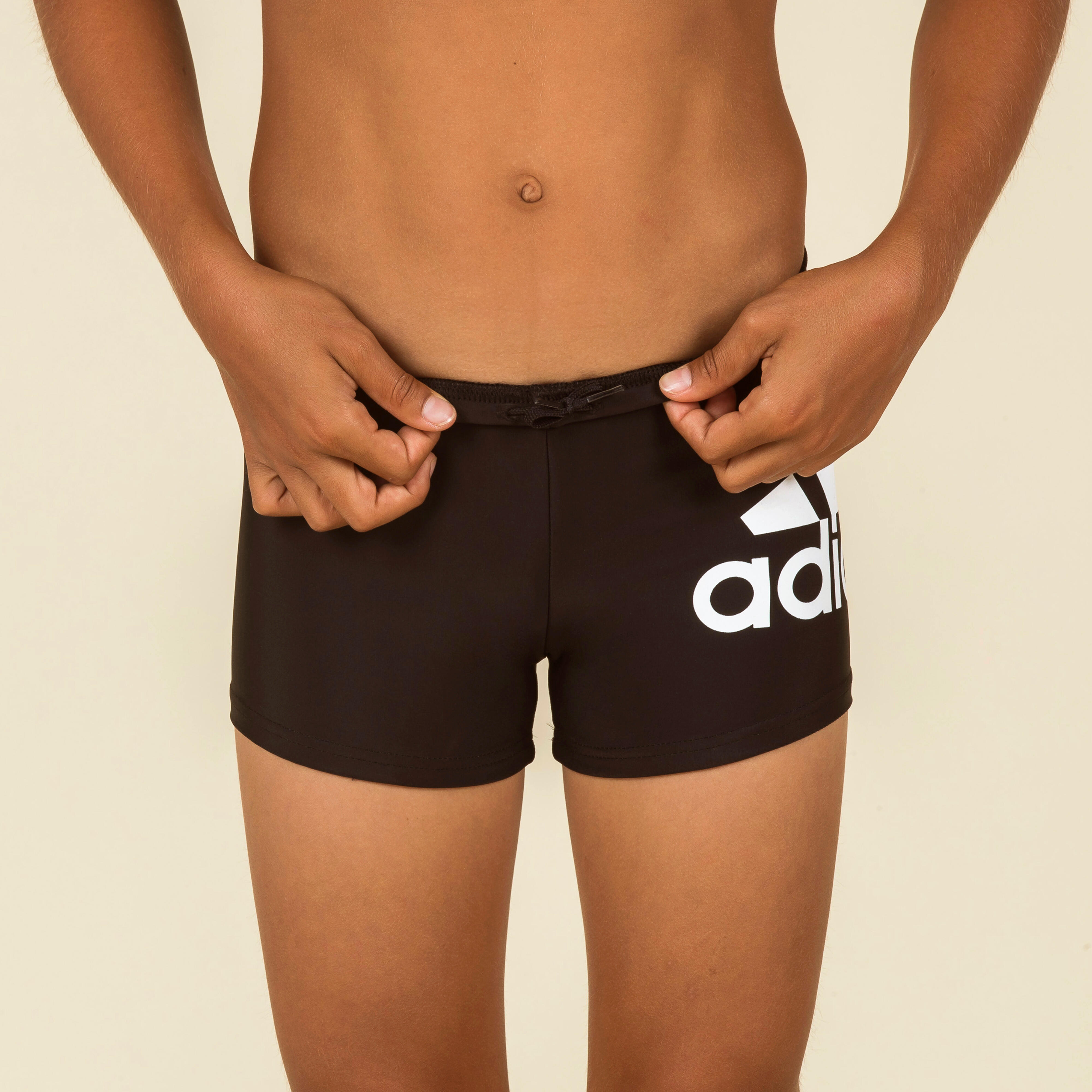 ADIDAS Costume da bagno boxer per bambini LOGO nero bianco