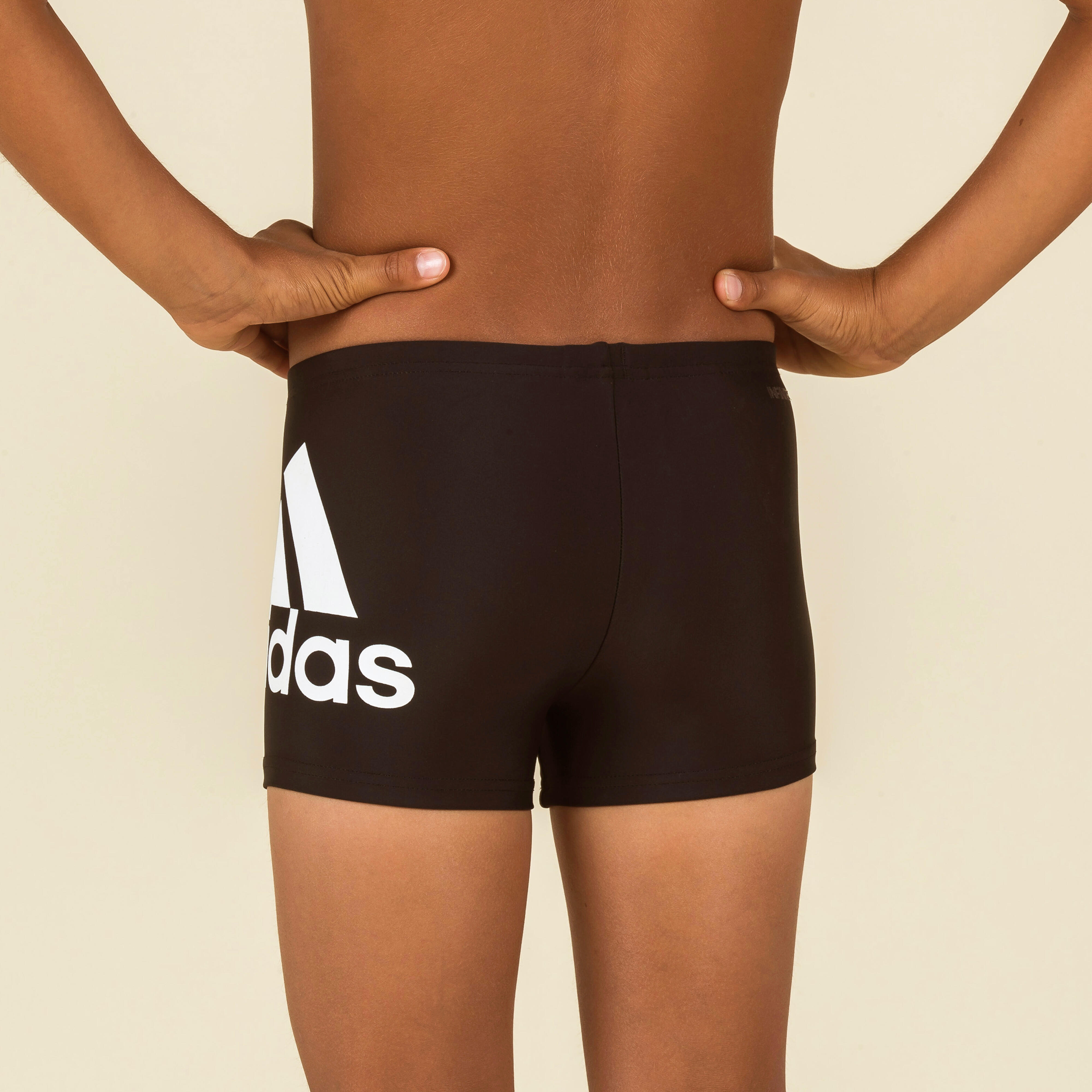 ADIDAS Costume da bagno boxer per bambini LOGO nero bianco