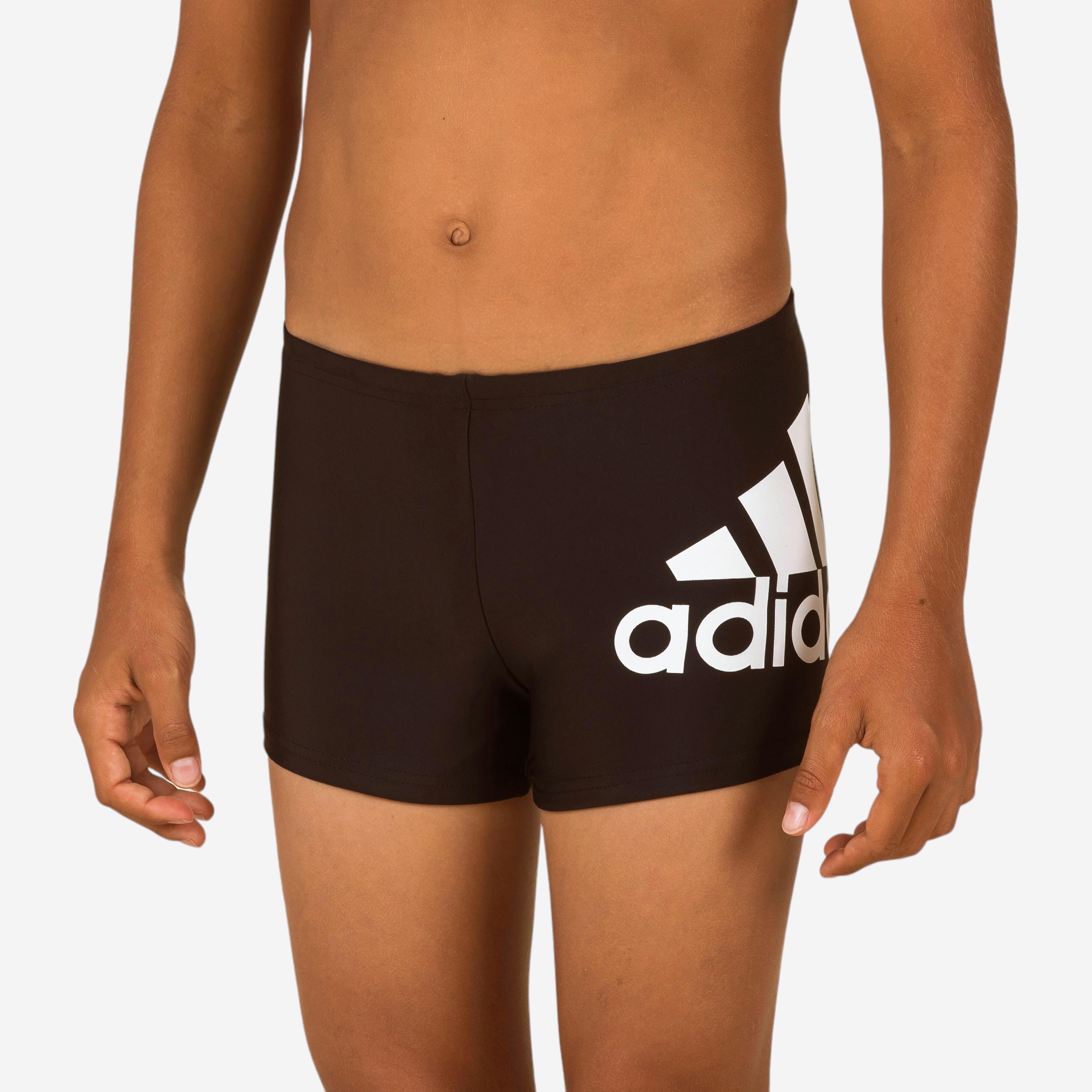 ADIDAS Costume da bagno boxer per bambini LOGO nero bianco