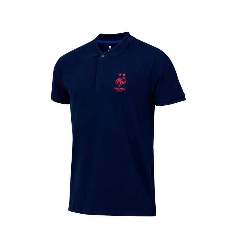 POLO MANCHES COURTES FFF ADULTE BLEU