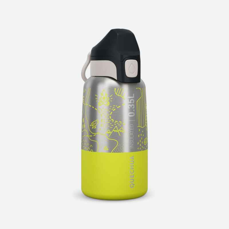 Kids' 0.35 L stainless steel insulated flask with quick opening hiking cap  - Decathlon